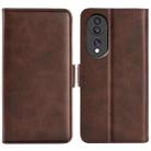 For Honor 70 Dual-side Magnetic Buckle Flip Leather Phone Case(Brown) - 1