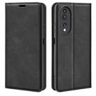 For Honor 70 Retro-skin Magnetic Suction Leather Phone Case(Black) - 1