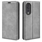 For Honor 70 Retro-skin Magnetic Suction Leather Phone Case(Grey) - 1