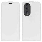 For Honor 70 R64 Texture Vertical Flip Leather Phone Case(White) - 1