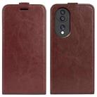 For Honor 70 R64 Texture Vertical Flip Leather Phone Case(Brown) - 1