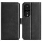 For Honor 70  Pro Dual-side Magnetic Buckle Horizontal Flip Leather Phone Case(Black) - 1