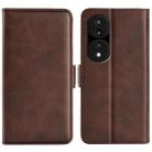 For Honor 70  Pro Dual-side Magnetic Buckle Horizontal Flip Leather Phone Case(Brown) - 1