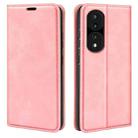 For Honor 70 Pro Retro-skin Magnetic Suction Leather Phone Case(Pink) - 1