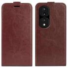For Honor 70 Pro R64 Texture Vertical Flip Leather Phone Case(Brown) - 1