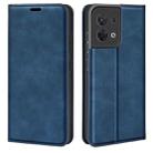 For OPPO Reno8 Retro-skin Magnetic Suction Leather Phone Case(Dark Blue) - 1