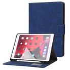 For iPad 10.2 2019 / 2020 / 2021 Calf Texture Horizontal Flip Leather Tablet Case(Dark Blue) - 1