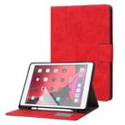 For iPad 10.2 2019 / 2020 / 2021 Calf Texture Horizontal Flip Leather Tablet Case(Red) - 1