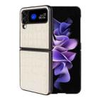 For Samsung Galaxy Z Flip4 Crocodile Texture Phone Case(White) - 1