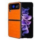 For Samsung Galaxy Z Flip4 Crocodile Texture Phone Case(Orange) - 1