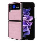 For Samsung Galaxy Z Flip4 Crocodile Texture Phone Case(Pink) - 1