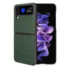 For Samsung Galaxy Z Flip4 Crocodile Texture Phone Case(Green) - 1