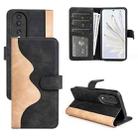 For Honor 70 Stitching Horizontal Flip Leather Phone Case(Black) - 1