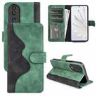 For Honor 70 Stitching Horizontal Flip Leather Phone Case(Green) - 1