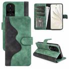 For Honor 70 Pro Stitching Horizontal Flip Leather Phone Case(Green) - 1