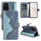 For Honor 70 Pro Stitching Horizontal Flip Leather Phone Case(Blue) - 1