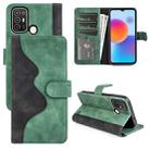 For ZTE Blade A52 Stitching Horizontal Flip Leather Phone Case(Green) - 1