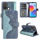 For ZTE Blade A52 Stitching Horizontal Flip Leather Phone Case(Blue) - 1