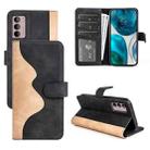 For Motorola Moto G42 Stitching Horizontal Flip Leather Phone Case(Black) - 1