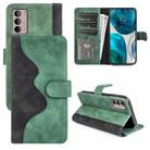 For Motorola Moto G42 Stitching Horizontal Flip Leather Phone Case(Green) - 1
