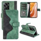 For ZTE Axon 40 Pro Stitching Horizontal Flip Leather Phone Case(Green) - 1