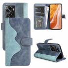 For ZTE Axon 40 Pro Stitching Horizontal Flip Leather Phone Case(Blue) - 1