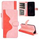 For ZTE Axon 40 Pro Stitching Horizontal Flip Leather Phone Case(Pink Red) - 1