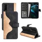 For TCL Stylus 5G Stitching Horizontal Flip Leather Phone Case(Black) - 1