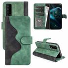 For TCL Stylus 5G Stitching Horizontal Flip Leather Phone Case(Green) - 1