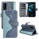 For TCL Stylus 5G Stitching Horizontal Flip Leather Phone Case(Blue) - 1