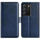 For ZTE Axon 40 Ultra Dual-side Magnetic Buckle Leather Phone Case(Dark Blue) - 1