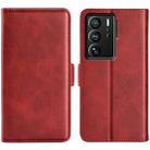 For ZTE Axon 40 Ultra Dual-side Magnetic Buckle Leather Phone Case(Red) - 1