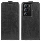 For ZTE Axon 40 Ultra R64 Texture Vertical Flip Leather Phone Case(Black) - 1