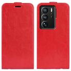 For ZTE Axon 40 Ultra R64 Texture Vertical Flip Leather Phone Case(Red) - 1