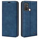 For ZTE Blade A52 Retro-skin Magnetic Suction Leather Phone Case(Dark Blue) - 1