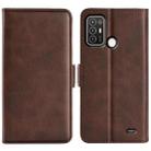 For ZTE Blade A52 Dual-side Magnetic Buckle Leather Phone Case(Brown) - 1