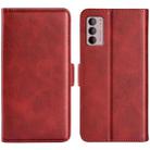 For Motorola Moto G42 Dual-side Magnetic Buckle Leather Phone Case(Red) - 1