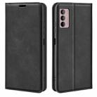 For Motorola Moto G42 Retro-skin Magnetic Suction Leather Phone Case(Black) - 1