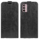 For Motorola Moto G42 R64 Texture Vertical Flip Leather Phone Case(Black) - 1