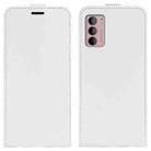 For Motorola Moto G42 R64 Texture Vertical Flip Leather Phone Case(White) - 1