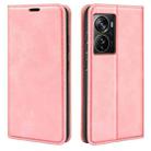 For ZTE Axon 40 Pro Retro-skin  Magnetic Suction Leather Phone Case(Pink) - 1