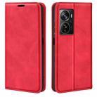 For ZTE Axon 40 Pro Retro-skin  Magnetic Suction Leather Phone Case(Red) - 1