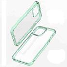 For iPhone 14 Transparent Tempered Glass TPU Phone Case (Green) - 1