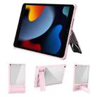 For iPad 10.2 2019 / 2020 / 2021 Transparent Acrylic PC TPU Tablet Case with Holder(Pink) - 1