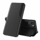 For iPhone 14 Plus Side Display Flip Leather Phone Case (Black) - 1