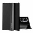 For Honor X7 2022 / X7 Play / Huawei Enjoy 30 Plus Side Electroplated Adsorption Leather Phone Case(Black) - 1