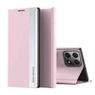 For Honor X8 2022 / X30i / Play6T Pro Side Electroplated Adsorption Leather Phone Case(Pink) - 1