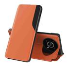 For Honor X9 4G / 5G 2022 / X30 / Magic4 Lite 5G Side Display Shockproof Horizontal Flip Leather Phone Case(Orange) - 1