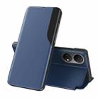 For Honor X7 2022 / X7 Play / Huawei Enjoy 30 Plus Side Display Shockproof Horizontal Flip Leather Phone Case(Blue) - 1