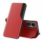 For Honor X7 2022 / X7 Play / Huawei Enjoy 30 Plus Side Display Shockproof Horizontal Flip Leather Phone Case(Red) - 1